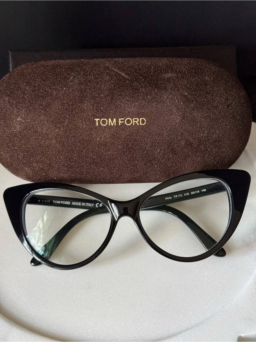 Vintage Tom Ford Black Nikita TF173 Cat-Eye Glasses - Picture 1 of 3
